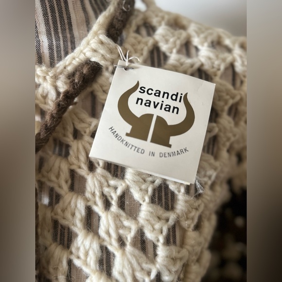 Handmade in Denmark Knit Poncho with Pom Poms - Picture 12 of 12